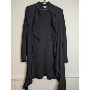 J Jill Knit Open Front Shawl Collar Cardigan Sweater Cotton Blend Size Small